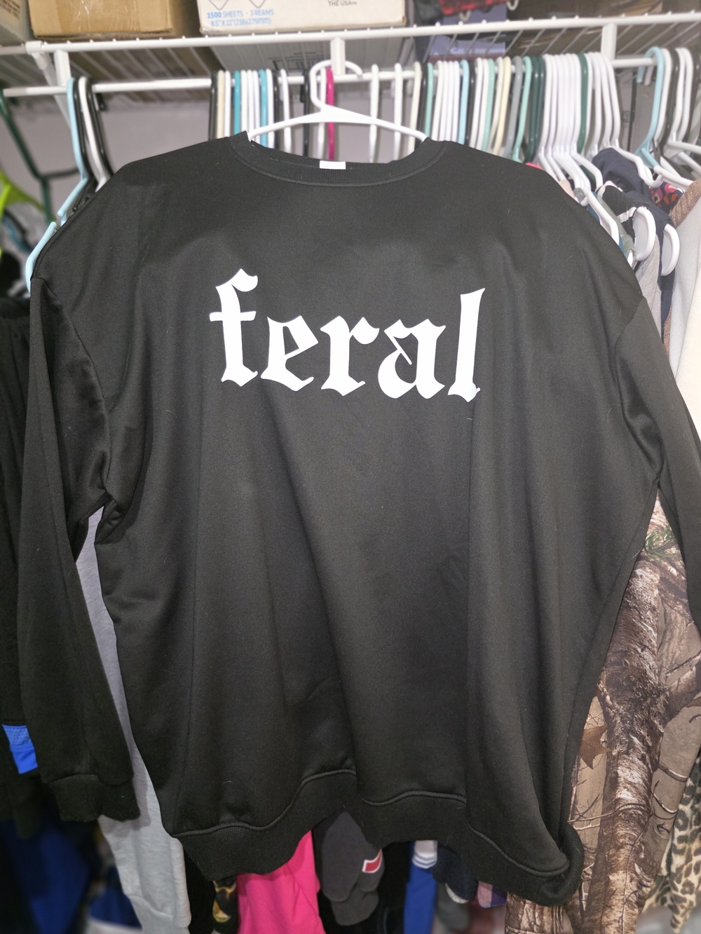 Feral Black Graphic Crewneck Sweatshirt